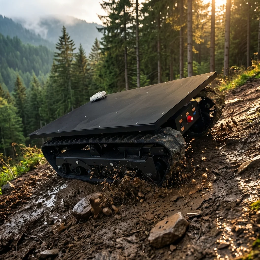 Compact Tracked Chassis Customizable to Rubber Hydraulic Undercarriage with Remote Drive Option