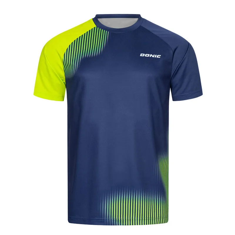 Gradient Speckled Stripe Tischtennis-Trikot für Herren und Damen, Unisex, schnell trocknend, atmungsaktiv, für Training und Wettkampf, kurzärmeliges Oberteil – Detail 9