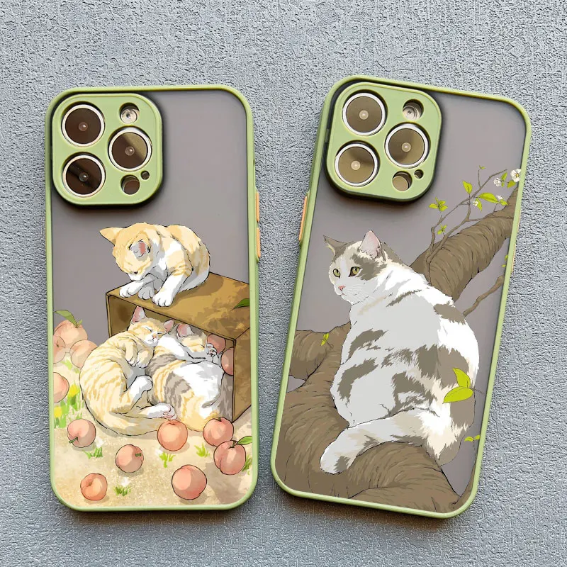 Niedliche Katzen-Blumen-Hülle für iPhone 17 16 15 14 Plus Pro Max 13 12 11 Pro Max Mini 16 Plus X XR XS Handyhüllen Stoßfeste Schutzhülle – Detail 10