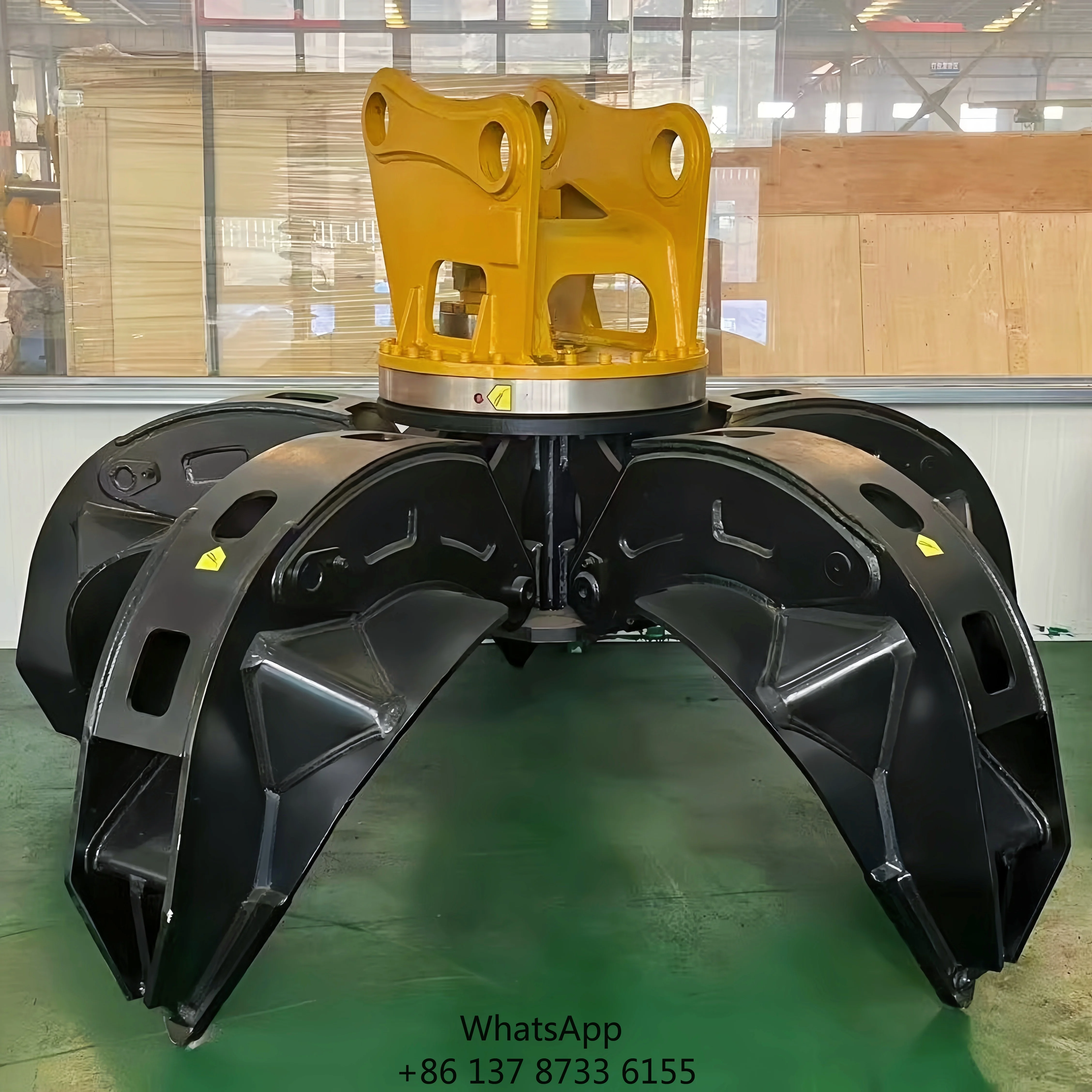 Large Opening Hydraulic Orange Peel Grab For Steel Mill Waste Loading