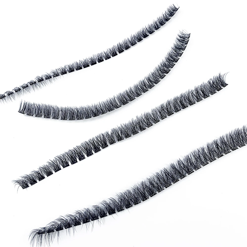 Fluffy Lash Clusters Cluster di ciglia spesse CC Curl Wispy ciglia individuali 10-16mm Cluster eyelashextensions 28 pz