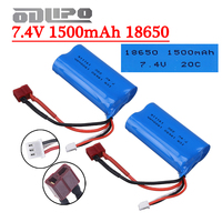 20C 2S 7.4V 1500mah Li-ion Battery 18650 With T Plug For Q46 Wltoys 144001/10428 /12428/12423 RC Car Truck Parts 7.4V Battery