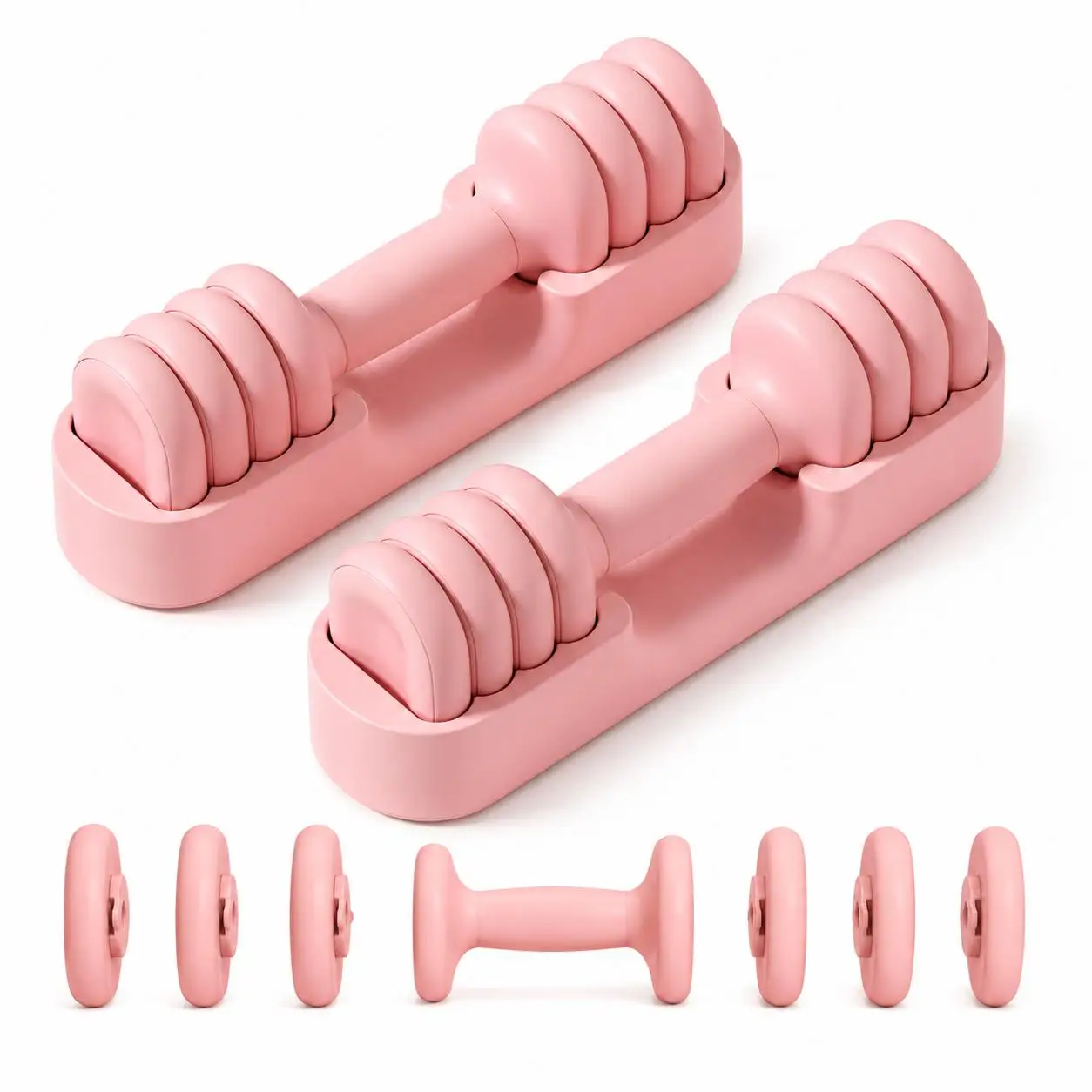 Aliexpress Women's 4-in-1 Adjustable Dumbbells Set Quick-Adjust Hand Weights 2-5 lbs with Soft Non-Slip Grip Storage Base Home Gym Fitness Equipment for Arm Workout Pilates Yoga Exercise Training Accessories - Aliexpress Deal