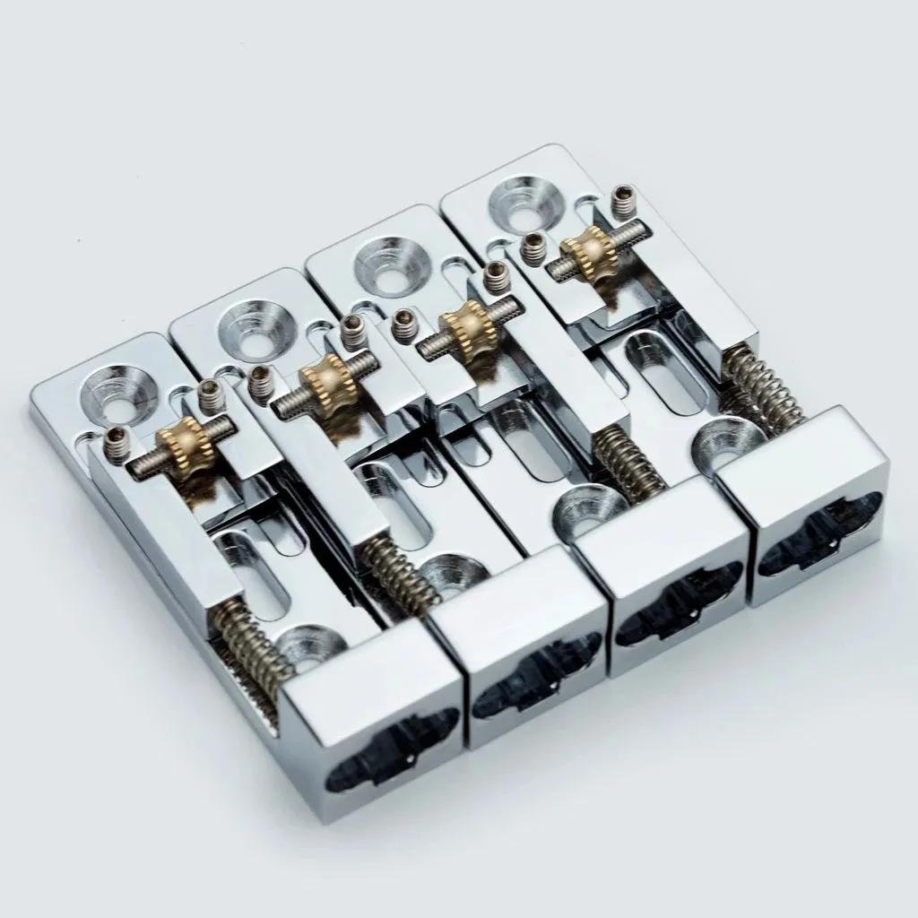 GUYKER Split Electric Bass Bridge 4/5 String Detachable Individual Saddles Adjustable String Spacing for P Bass J Bass