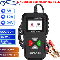 KINGBOLEN BM550 BM550 PLUS Car Battery Tester 6V 12V 24V Battery System Detect Auto Battery Analyzer Car Battery Tool SOC SOH