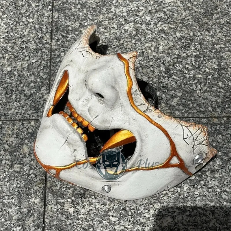 لعبة شبح يوتى أتسو قناع تأثيري الدعائم نصف الوجه الساموراي قناع هالوين حفلة كرنفال الديكور للرجال النساء الملحقات