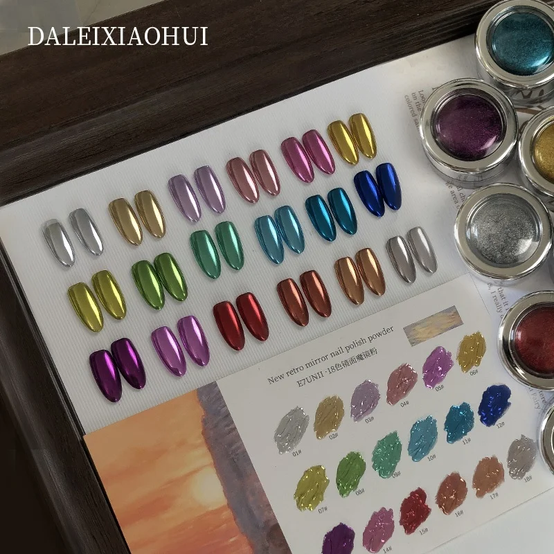 Nail Magic Mirror Powder Multicolor Metal Chrome Mirror Nail Glitter Paint Nail Art Creation