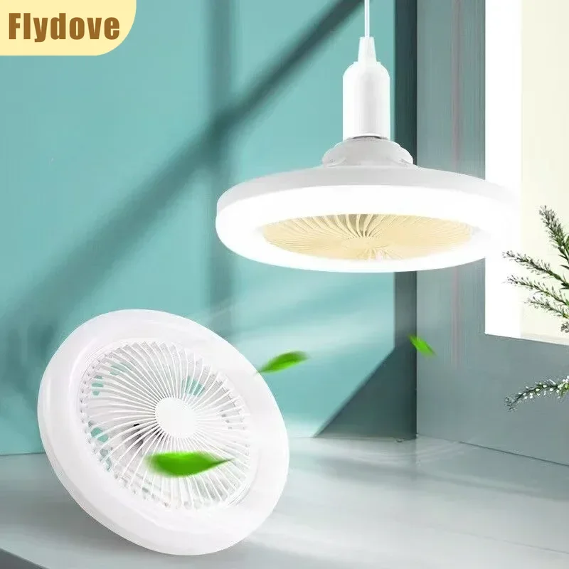 

Small Aromatherapy Fan Lamp, Bedroom Dining Room Universal Lamp Head E27 Screw Mouth LED Silent Ceiling Fan Energy-saving Lamp