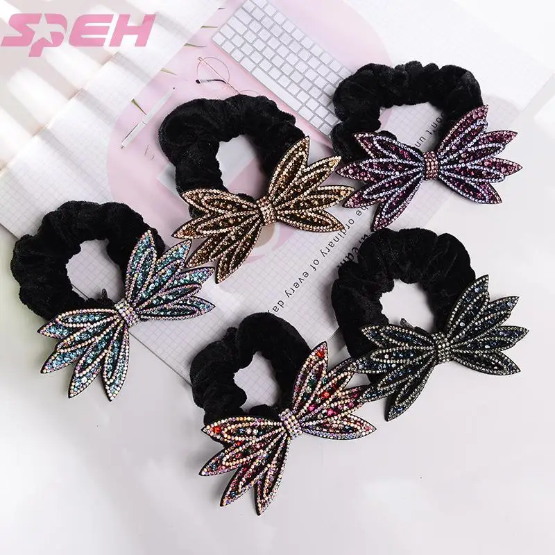 fashion new women's head rope creative flannel bow horsetail rope small fresh hair rope