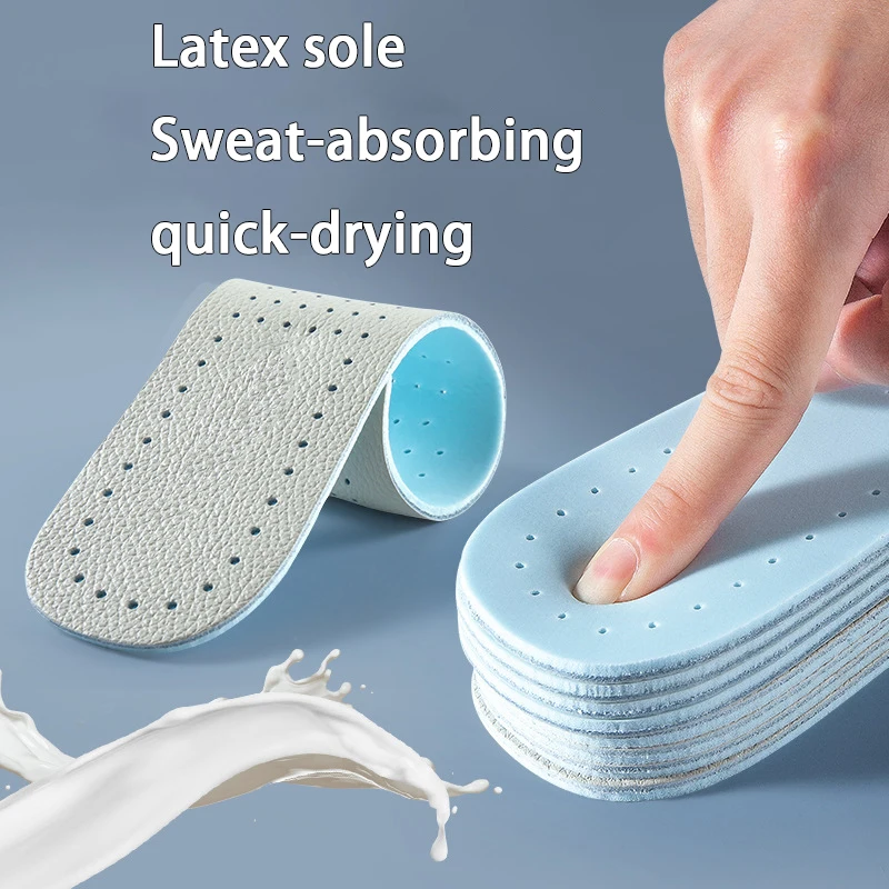 1 paire/2 paires de semelles intérieures en cuir semelle intérieure de sport respirante semelle de chaussure élastique en Latex hommes et femmes coussinets de chaussures confortables