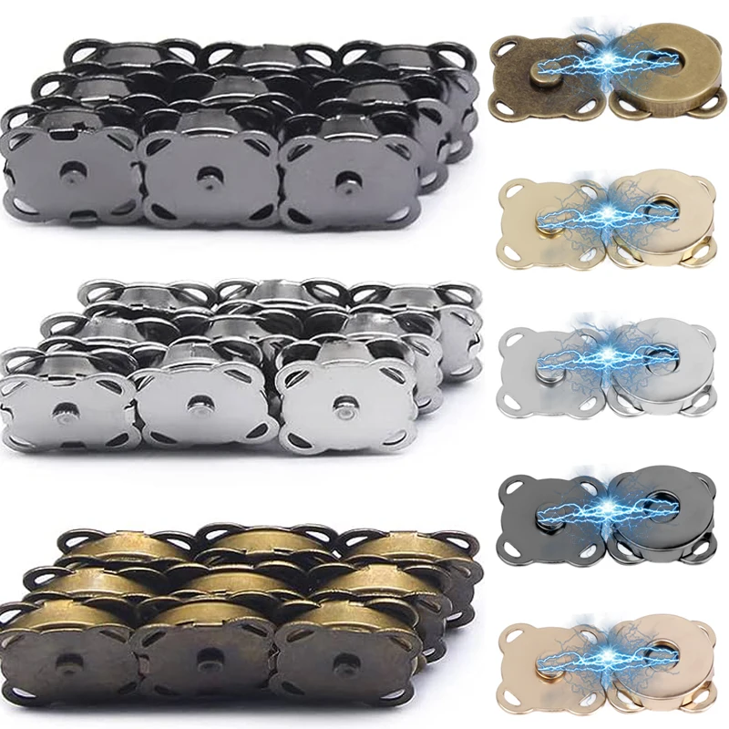 5set Magnetic Buttons DIY Magnetic Snaps Purse Clasp Closures 14/18mm Metal Invisible Wallet Button Bag Accessories Craft Buckle