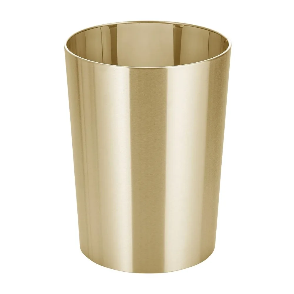 

Small Round Metal Trash Can 2.8 Gallon for Bathroom Bedroom Kitchen Office Waste and Recycle
