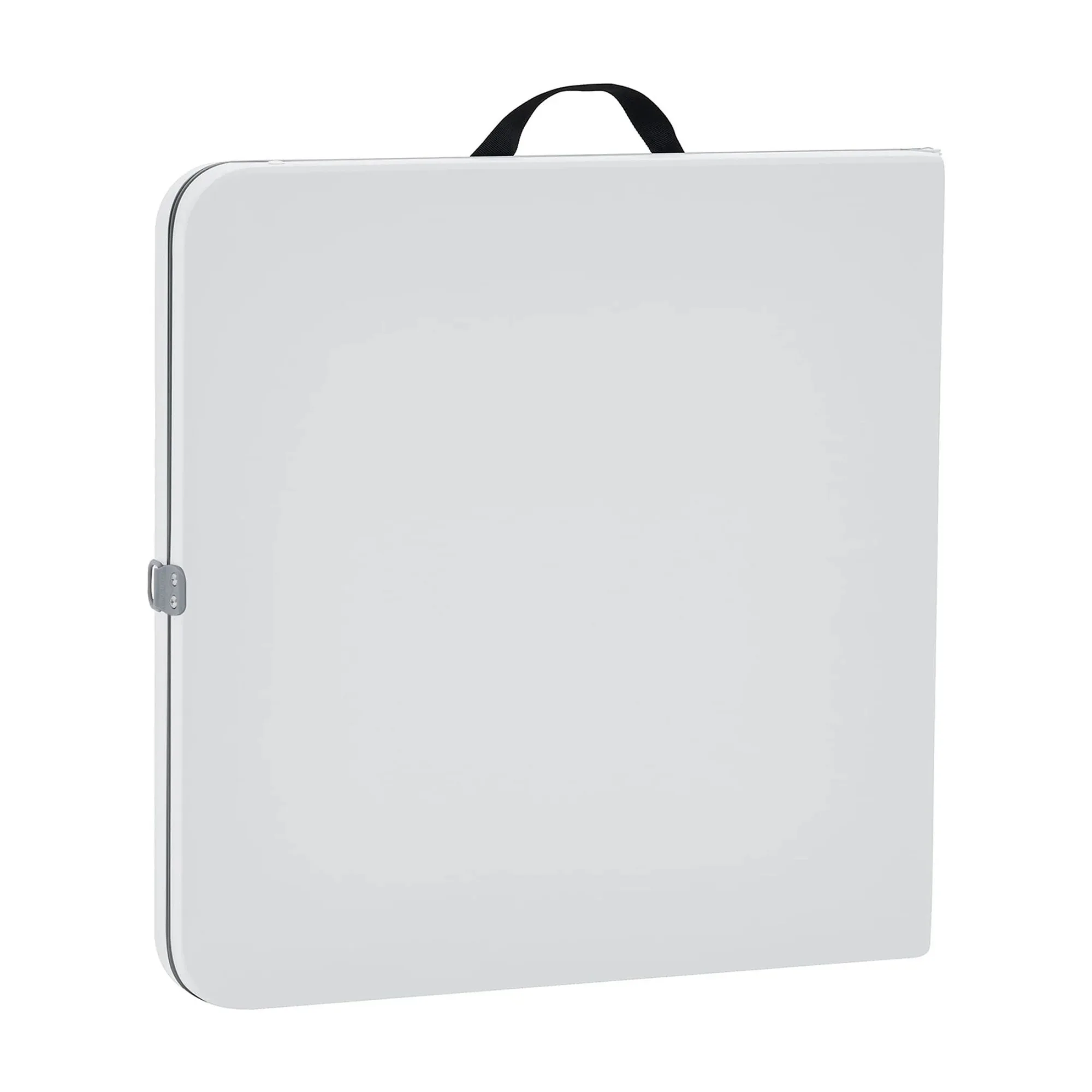 طاولة قابلة للطي قابلة للطي بطول 4 أقدام، تتضمن مقبض حمل مدمج، باللون الأبيض