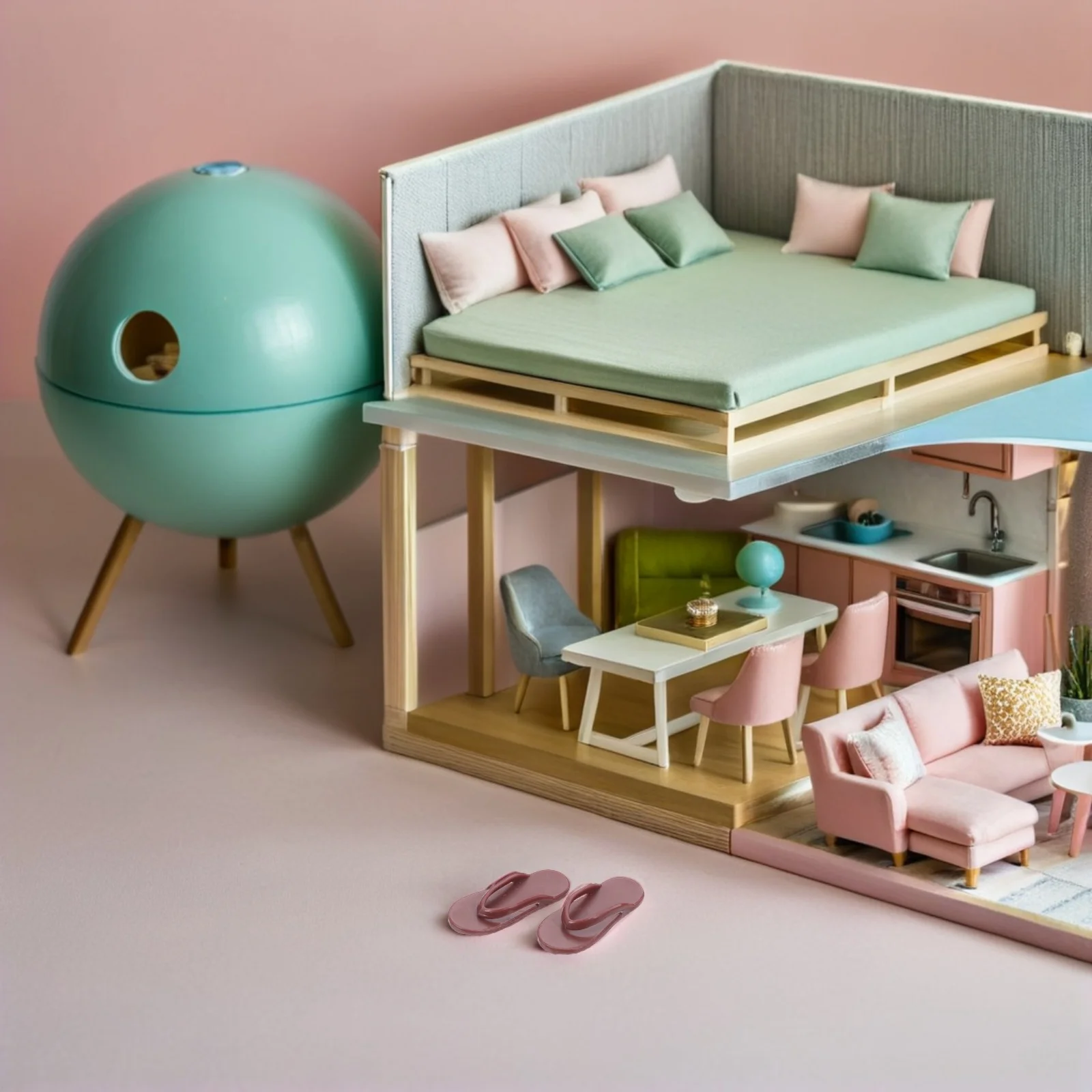 

50Pcs Summer Beach Brown Mini Sandals Barefoot Style Perfect Fit for 11 Inch Creative Accessories