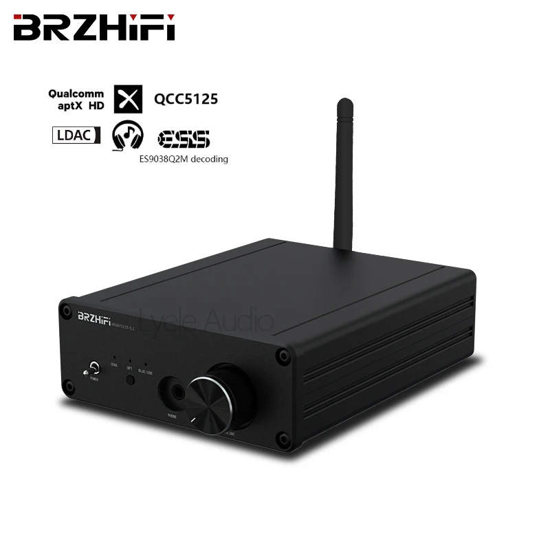 

Bluetooth Receiver ES9038Q2M Decoder Bluetooth 5.1 HiFi Home Sound Amplifier QCC5125 APTX-HD Fiber Coaxial OPA1612