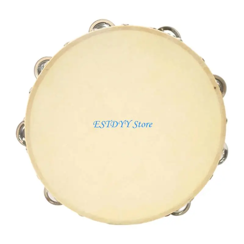 

G6DE Natural Tambourines with Metal Educational Percussion Instrument Perfect for Kids Adults Musical Practice