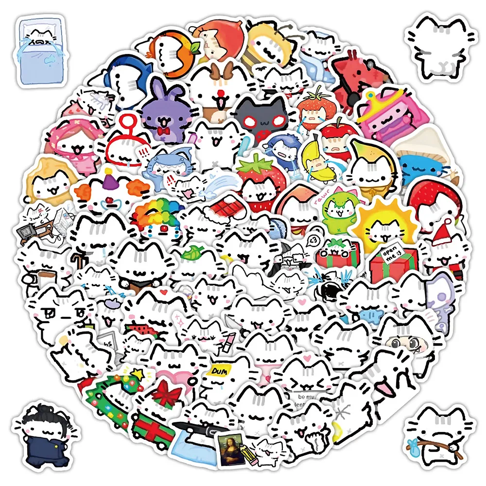 Niedliche Basil-Katzen-Aufkleber 104 Stück DIY Scrapbook Album Notizbuch Dekoration Giajar Sticker Store