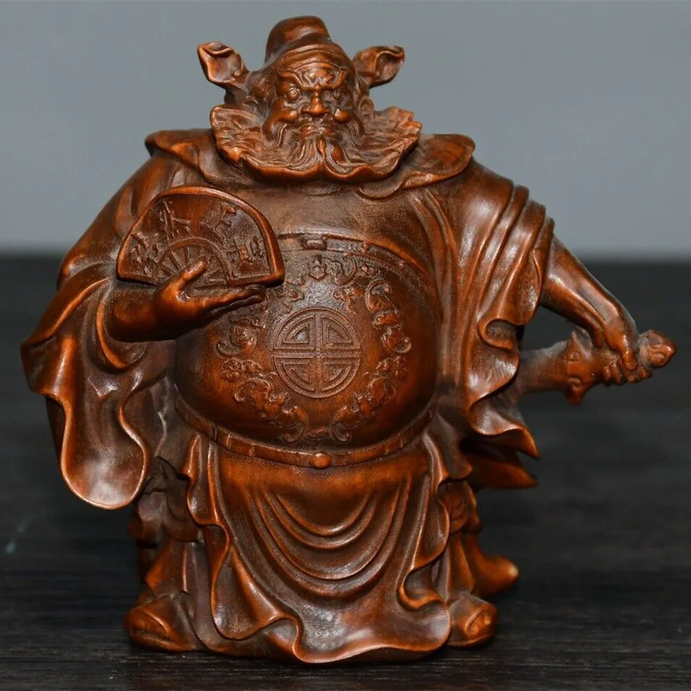 

Chinese Natural Boxwood Carved Exquisite Figures Statue Wooden Figurines Art
