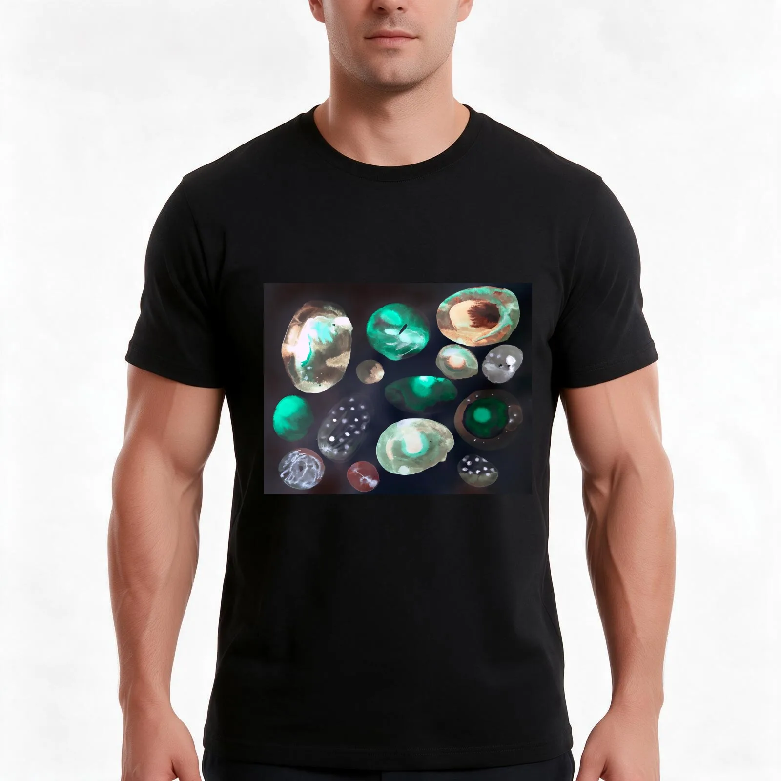 space rocks T-Shirt, Summer Casual Cotton Tee, Oversized Streetwear Tops, Vintage Graphic Print, Loose Fit Short Sleeve
