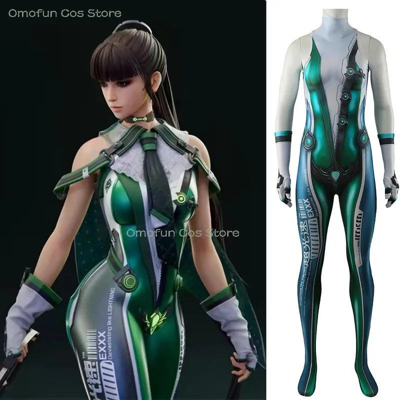 عشية الملاك أنيمي لعبة Stellar بليد تأثيري بذلة المرأة مثير Bodycon زي شعر مستعار المرأة تمتد صالح الفتيات كرنفال بدلة فاخرة