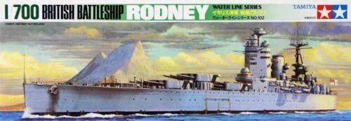 Kit de modelo de navio montado TAMIYA 77502 Acorazado britânico Rodney Waterline Série 1/700