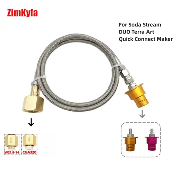 Zewnętrzna wąż w oplocie stalowa, 1.5 m, do zestaw końcówek klubów sodowych, do W21.8-14 Terra Art z duetem SodaStream, CGA320,
