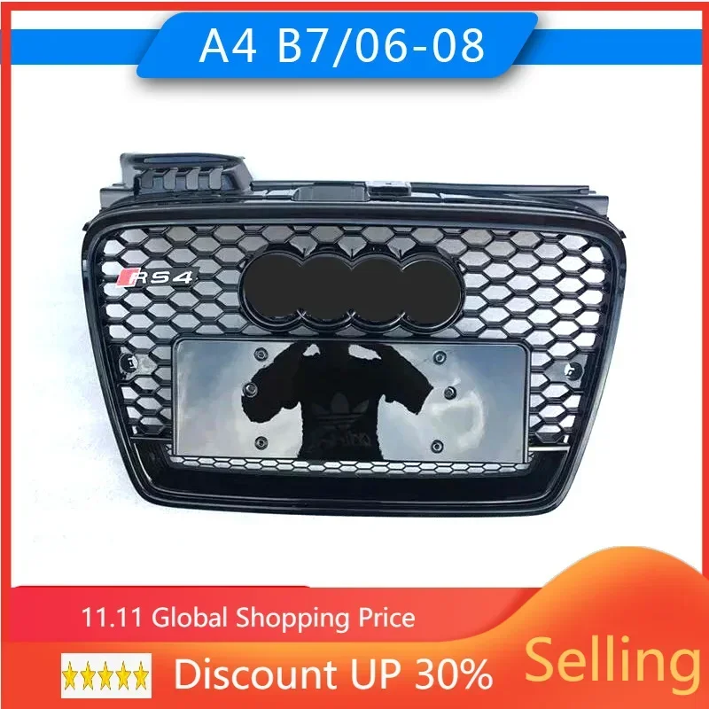 Car Front Bumper Grille Grill For 2006-2008 Audi A4 B7  Hot Rod Auto Salon upgrade RS4 Racing grills