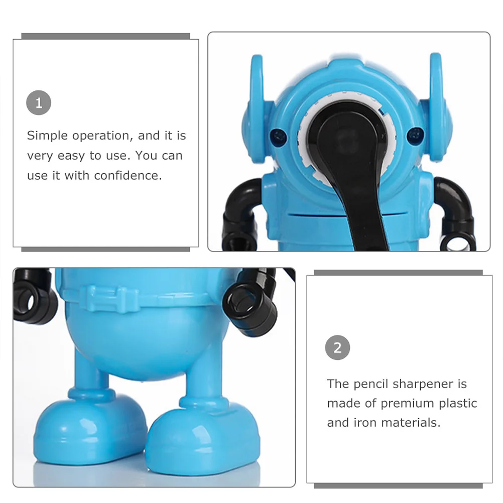 

Cartoon Robot Pencil Sharpener Portable Student Stationery Cute Iron Design Lightweight for School Classroom Home Use Efficient