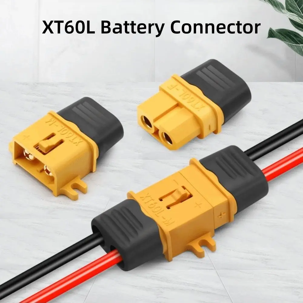 New Amass XT60L Connector Gold-plated Yellow XT60L Battery Plug DC500V 20A Lipo Battery Connector XT60L-F M Plug RC Car Parts