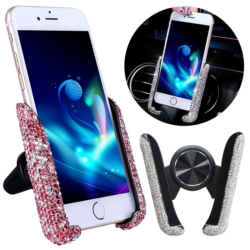 

1Pc Car Diamond Gravity Phone Bracket Universal Auto Air Outlet Mount 360Degree Rotatable Cellphone Holder Stand Car Accessories