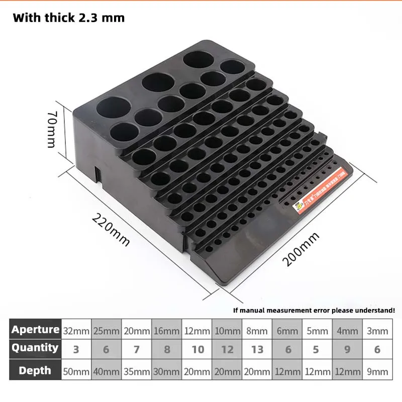 Black Milling Cutter Box Drill Bit Storage Box Milling Cutter Drill Finishing Holder Organizer Case ER Collet BOX