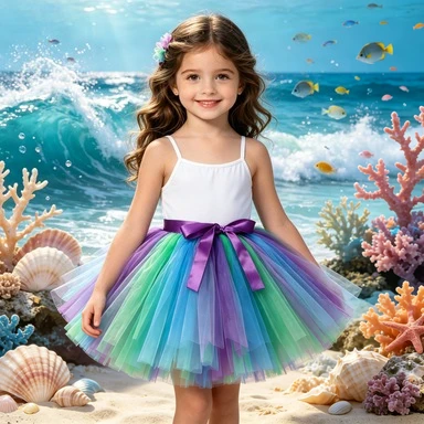 

Peacock Tutu Skirt for Girls, Soft Fluffy Tulle Ballet Skirt, Kids Animal Cosplay Outfit for Birthday Party and Dress Up