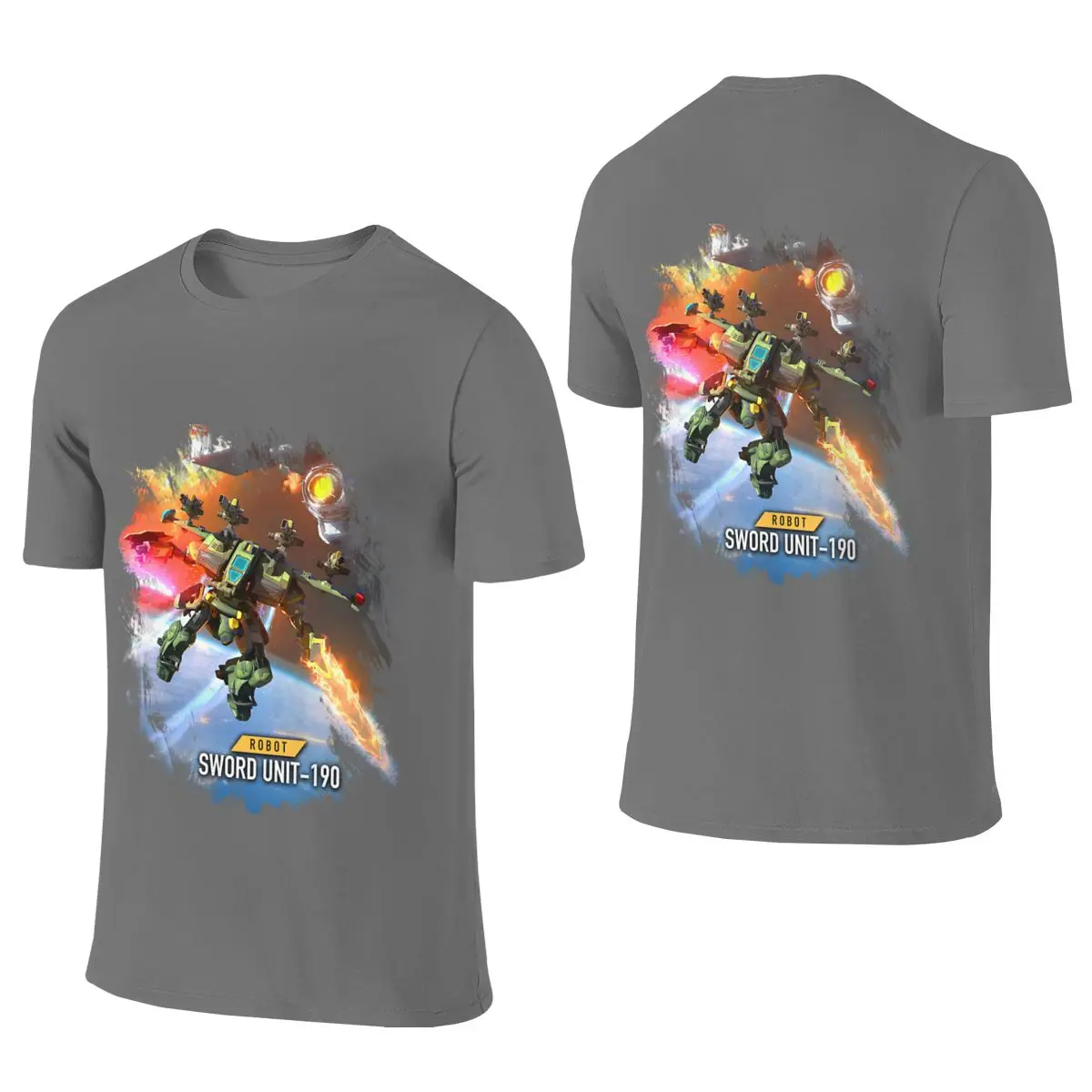 Robot SWORD UNIT 190 At War Zone Lengthening Reversible T-shirt Simple Commuting Simple And Elegant Shirt