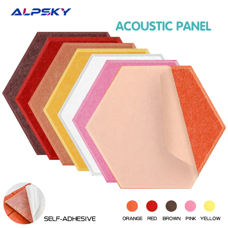 3Pcs Hexagon Polyester Wall Panels Soundproofing Sound Proof Self-adhesive Acoustic Panel Study Bedroom Nursery Room Wall Decor