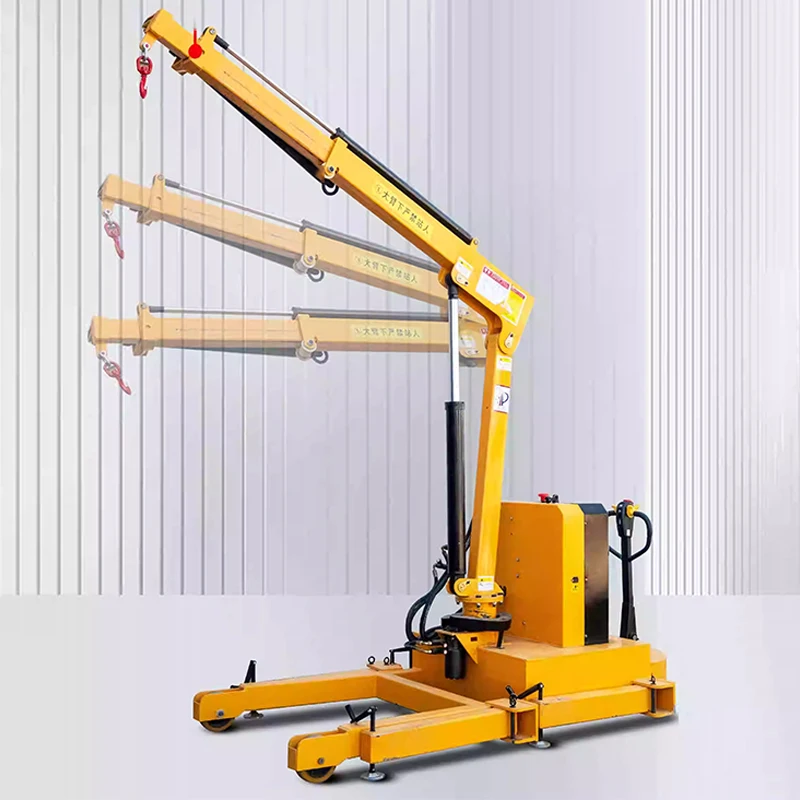 Small Mobile Hydraulic Crane 1T 1.5T Handling Winch Remote-Controlled Rotation Multi