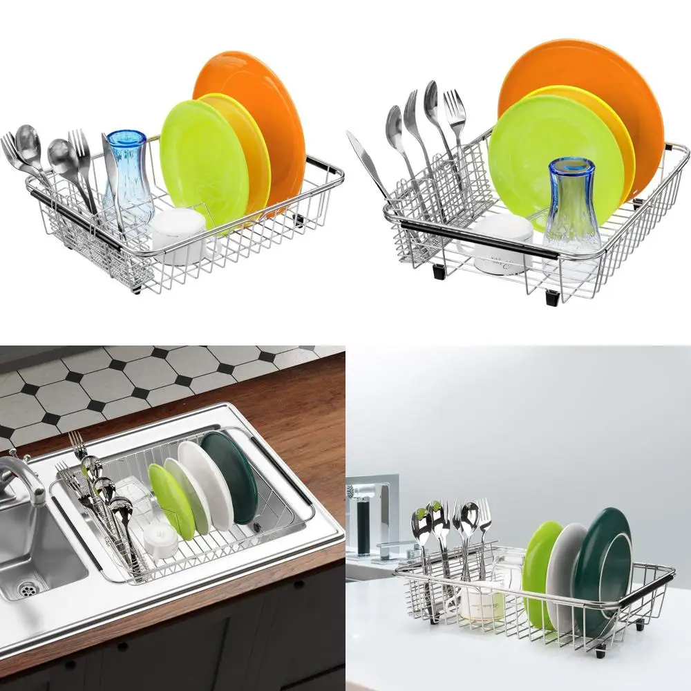 

Сушилка для посуды на раковине из нержавеющей стали со съемным держателем для посуды