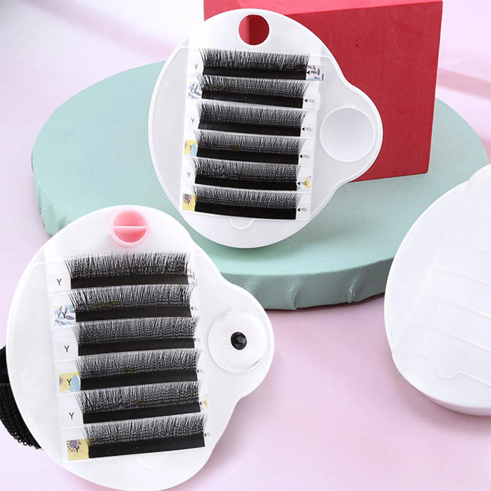 

1Set Eyelash Extension Tray White Adjustable False Holder For Salon Home Use Lash Pallet Grafting Display Storage Beauty Supply