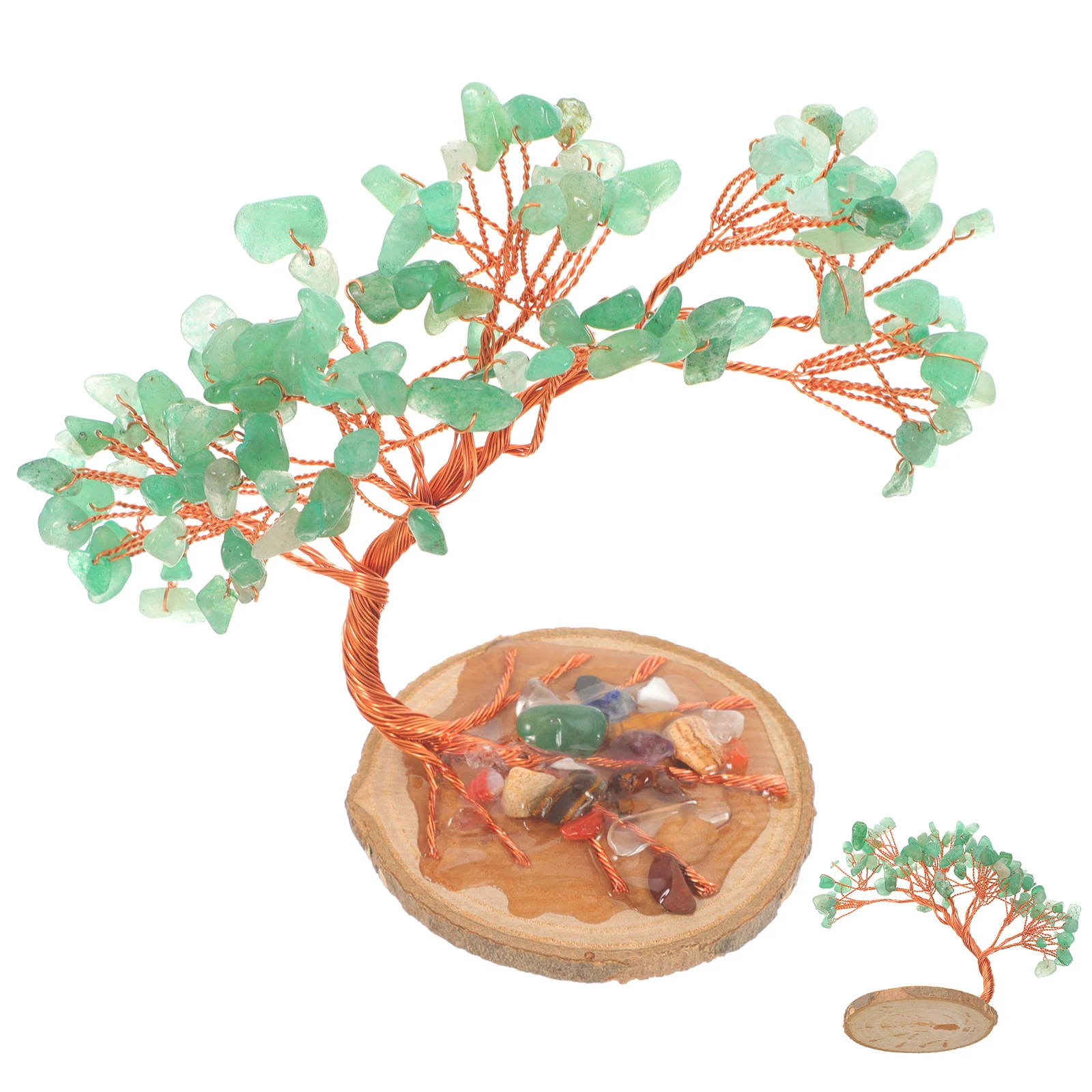 

Green Aventurine Crystal Gemstone Tree Bonsai Feng Shui Money Ornament Natural Home Office Decor Chakra Trees Money Tree