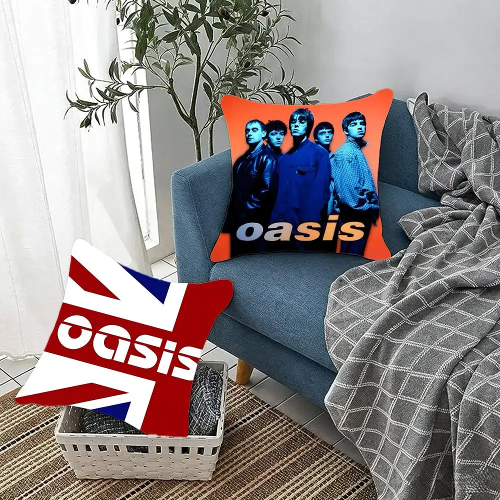 Rock band Oasis Cushion Cover Fluffy velvet Nordic style plush Living room sofa decorative