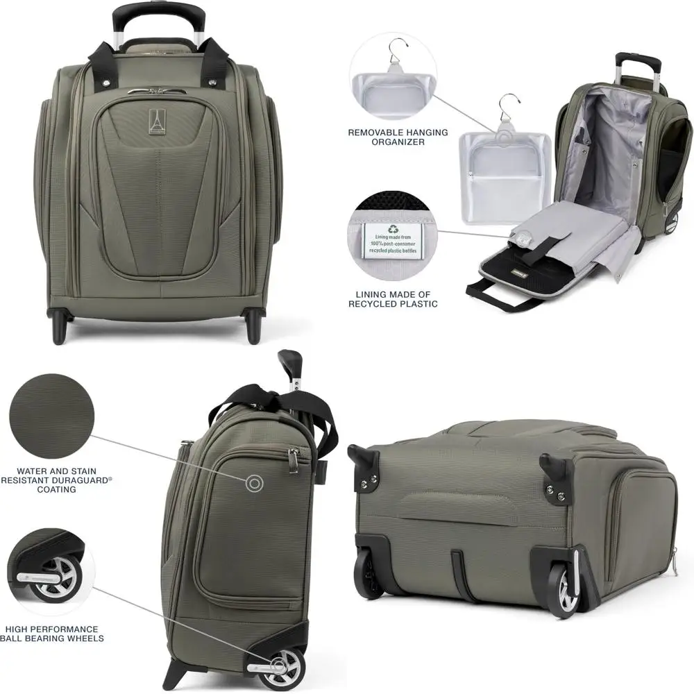 Bolsa de mano compacta y liviana con ruedas, unisex, softside, 2 ruedas, gris pizarra, ideal para viajes y uso en avión