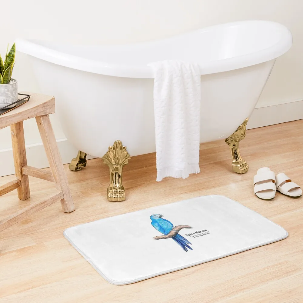 Spix's Macaw Bath Mat Bathroom Absorbent Quick Dry Carpet For Shower External Entrance Doormat Baths Bathroom Mat