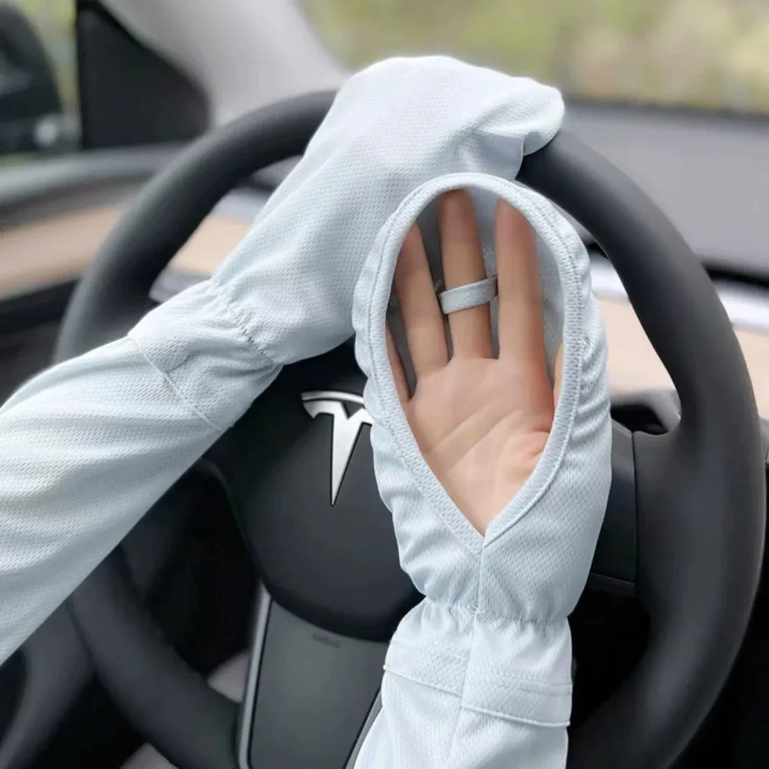 

1 пара женских летних рукавов-перчаток для защиты от солнца, свободные дышащие нарукавники для вождения, велоспорта и активного отдыха, защита от УФ-излучения