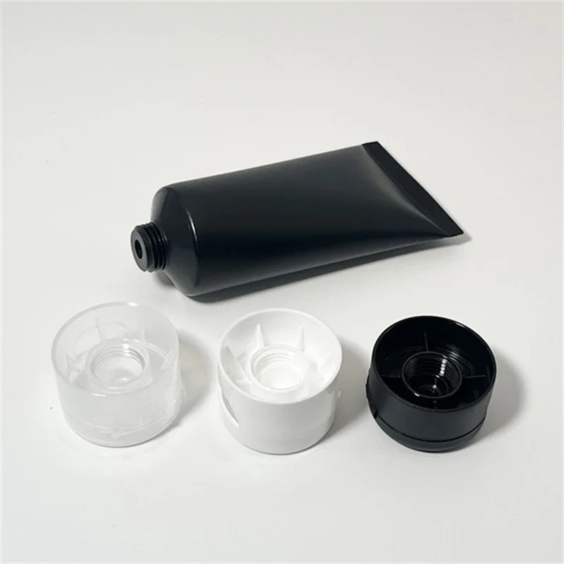 5Pcs 50ml Matte Black Plastic Squeeze Bottles Empty Cosmetics Container Makeup Cream Lotion Travel Packaging Tube Wholesale