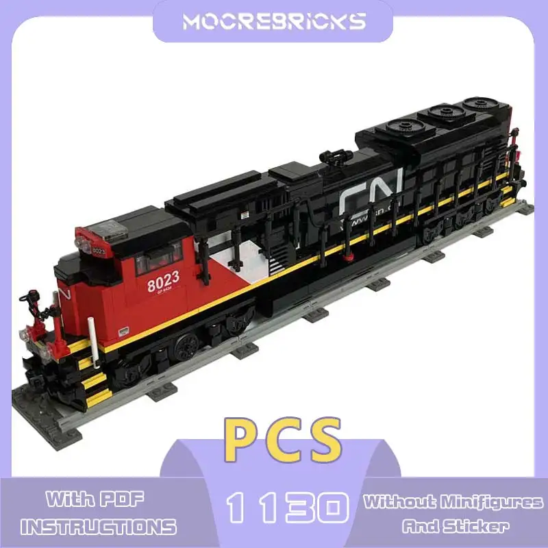 MOC Railway Transport Series EMD locomotive 8023 of the Model Building Blocks DIY Assembly Technology Bricks Children Puzzle Toy