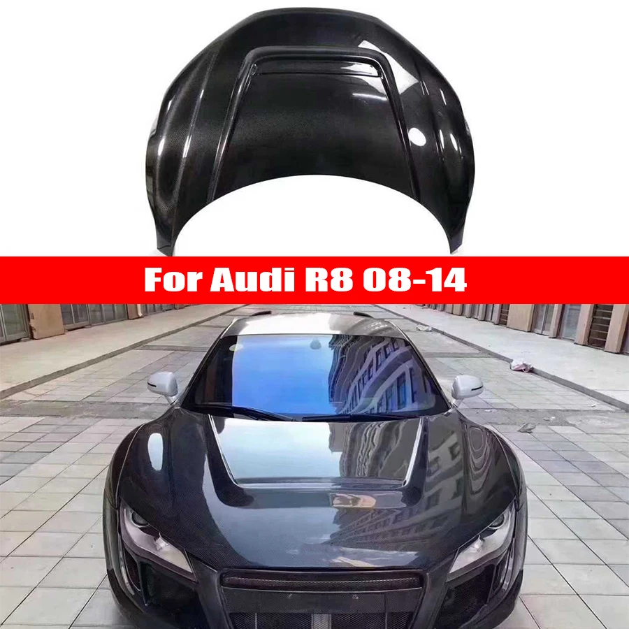

Для Audi R8 2008-2014: Капот из карбона, крышка двигателя из кованого карбона, накладка на капот, элементы обвеса кузова