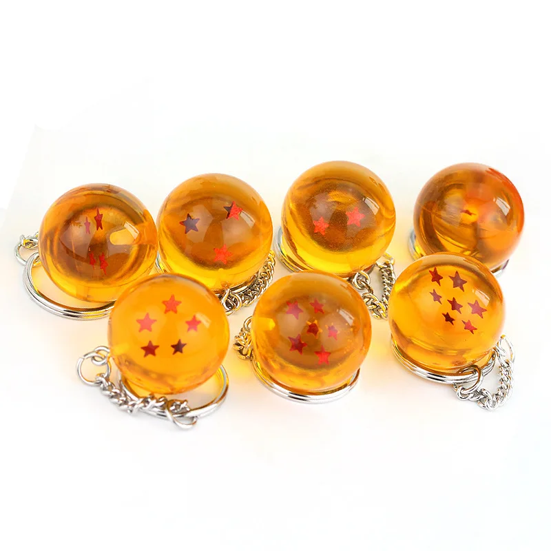 

Anime Goku Dragon Ball Z Super Keychain 1-7Stars Cosplay Crystal Ball Key Chains Pendant key Ring Action Figure Cosplay Toy Gift