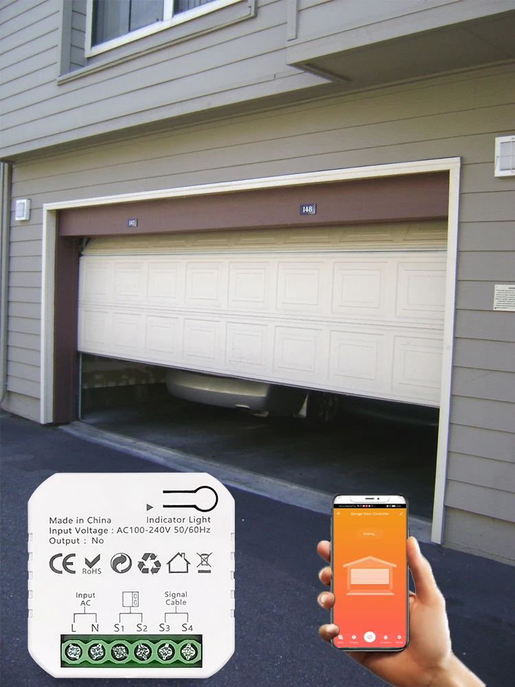 Smart Life ZigBee Garagentor-Controller Schiebetoröffner Trockenkontakt App-Fernbedienung mit Tuya, Sprachsteuerung mit Alexa, Google Home – Benötigt Tuya ZigBee Gateway