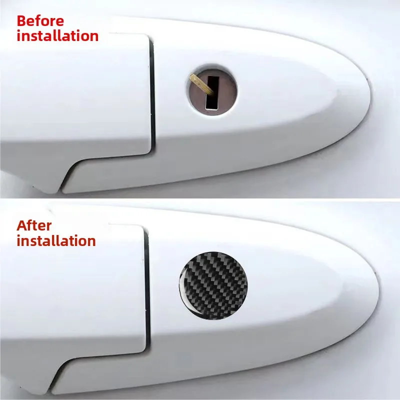 Car Door Lock Hole Sticker Door Keyhole Trim Protective Stickers 4Pcs Decoration Cover Ring Protection Auto Door Accessories