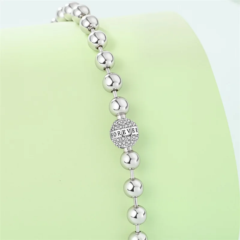 

2026 New 925 Sterling Silver Eternal Pearl Point Bracelet For Women Fashion Birthday Jewelry Gift