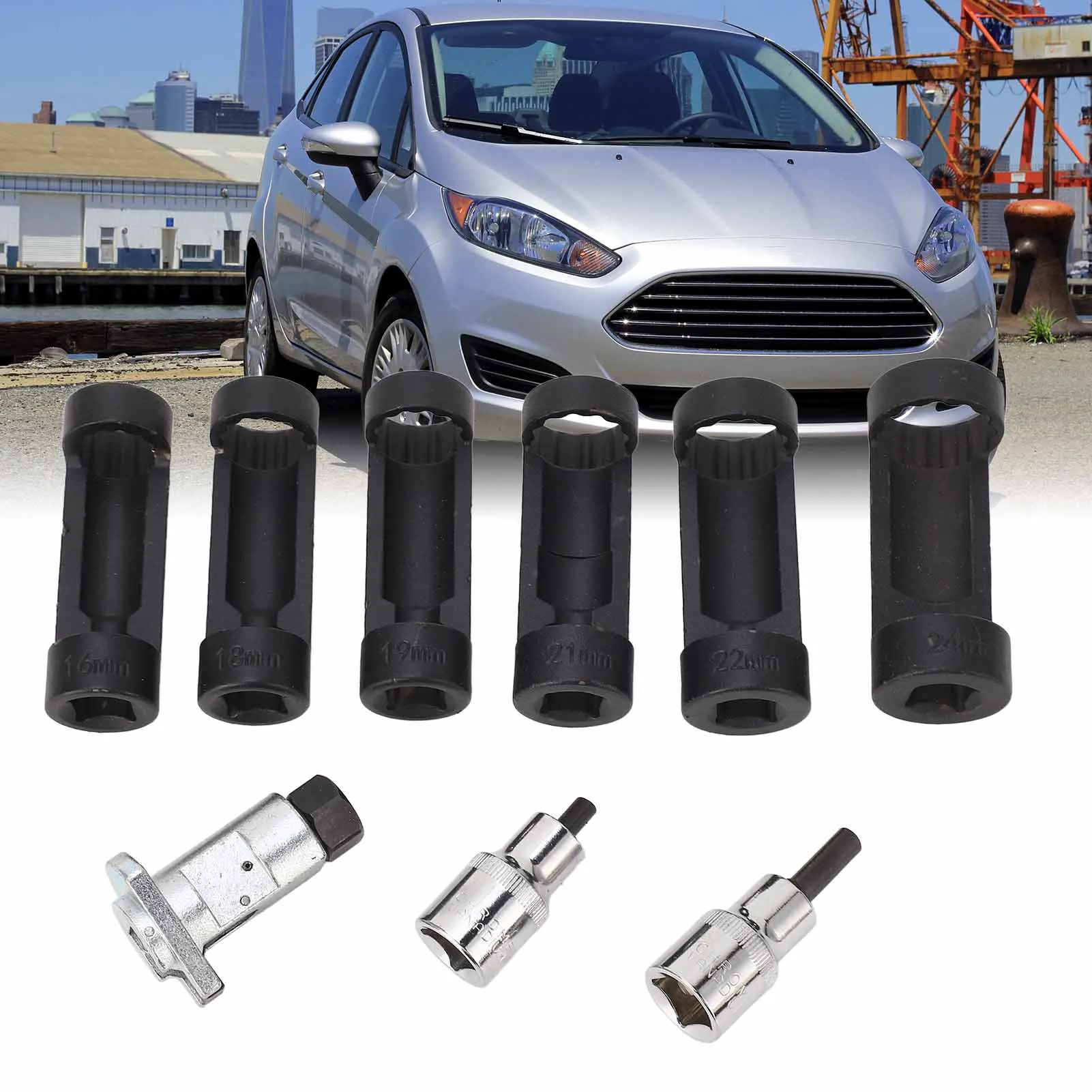 

12-Point Strut Nut Socket Set - 16/18/19/21/22/24mm Universal for Car Shock Absorber Nuts